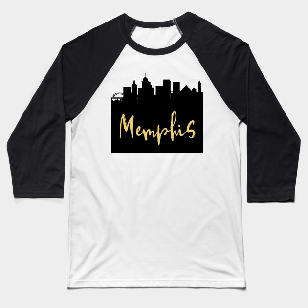 MEMPHIS TENNESSEE DESIGNER SILHOUETTE SKYLINE ART Baseball T-Shirt by deificusArt